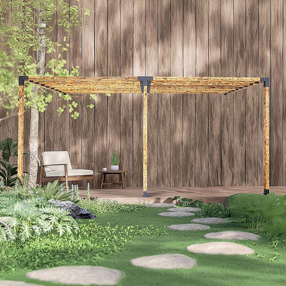 Roof Pergola Gazebo Shed Matte Black Steel Brackets DIY Kits — image 2