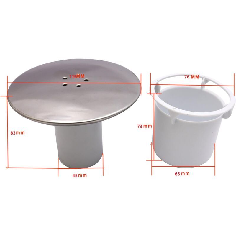 Shower Drain Stopper, Replacement Drain Cover, Chrome, 90 mm, 115 mm — image 2