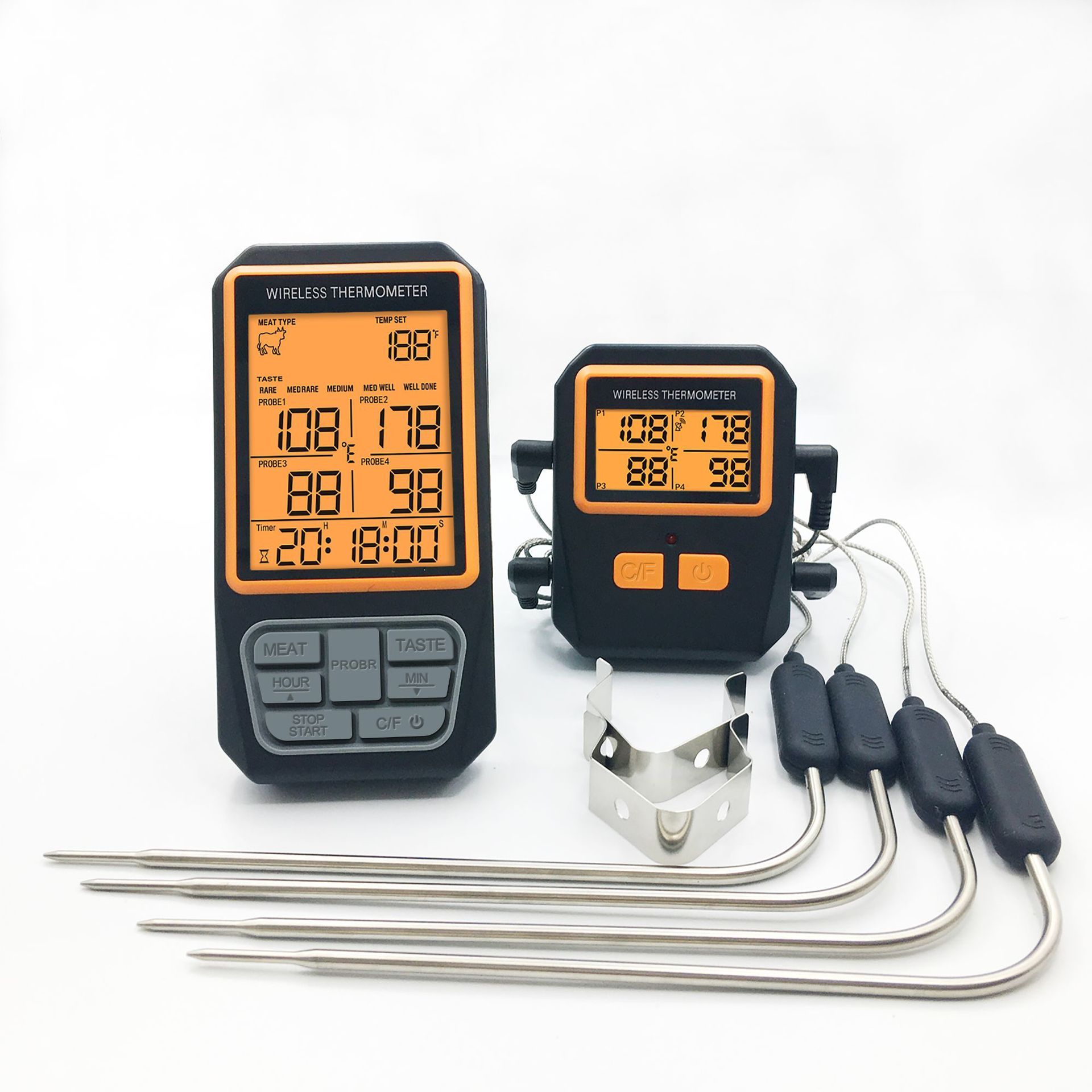 Long Range Wireless Meat Thermometer for Grilling and Smoking with 4 Probes BBQ Grill Kitchen Food Cooking Digital Thermometer for Meat — image 2