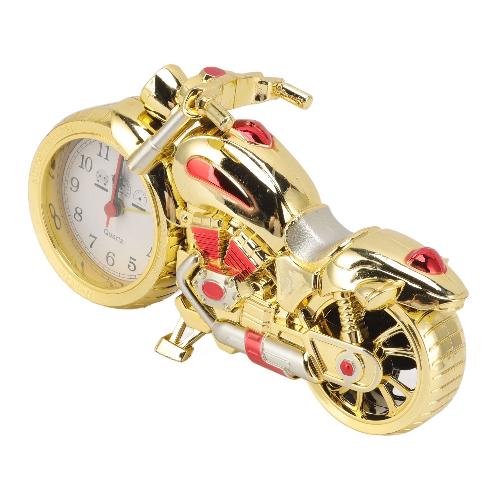 Motorcycle Alarm Clock Ingenious Vintage Simulation Motorcycle Model Alarm Clock for Children Home Car Office 168C Gold, Dual Color โ image 5