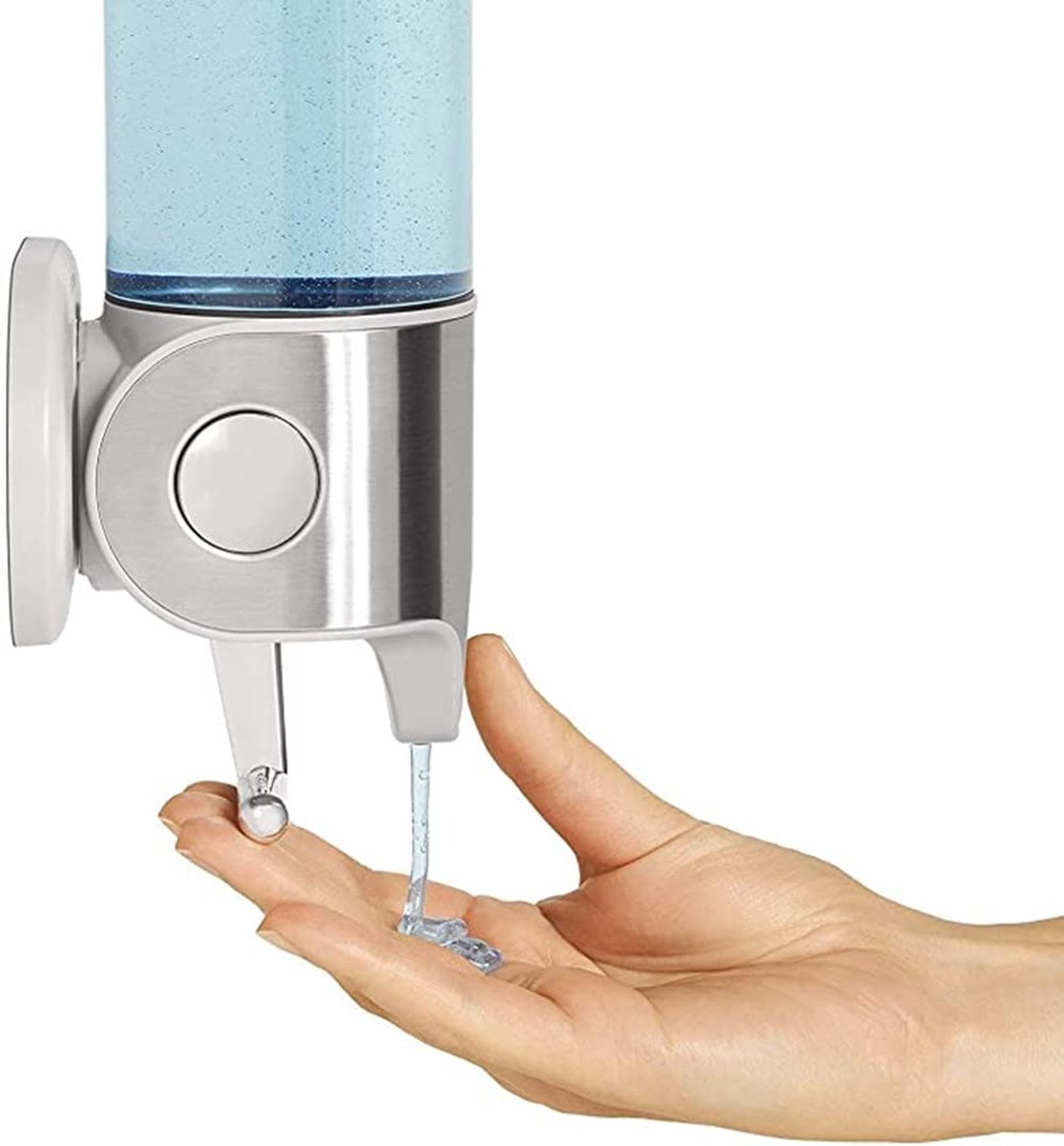 Soap dispenser - Wall-mounted Soap dispenser - 500ml pump - Suspended - Brushed stainless steel - Bathroom - Toilet - Shower - Black — image 3