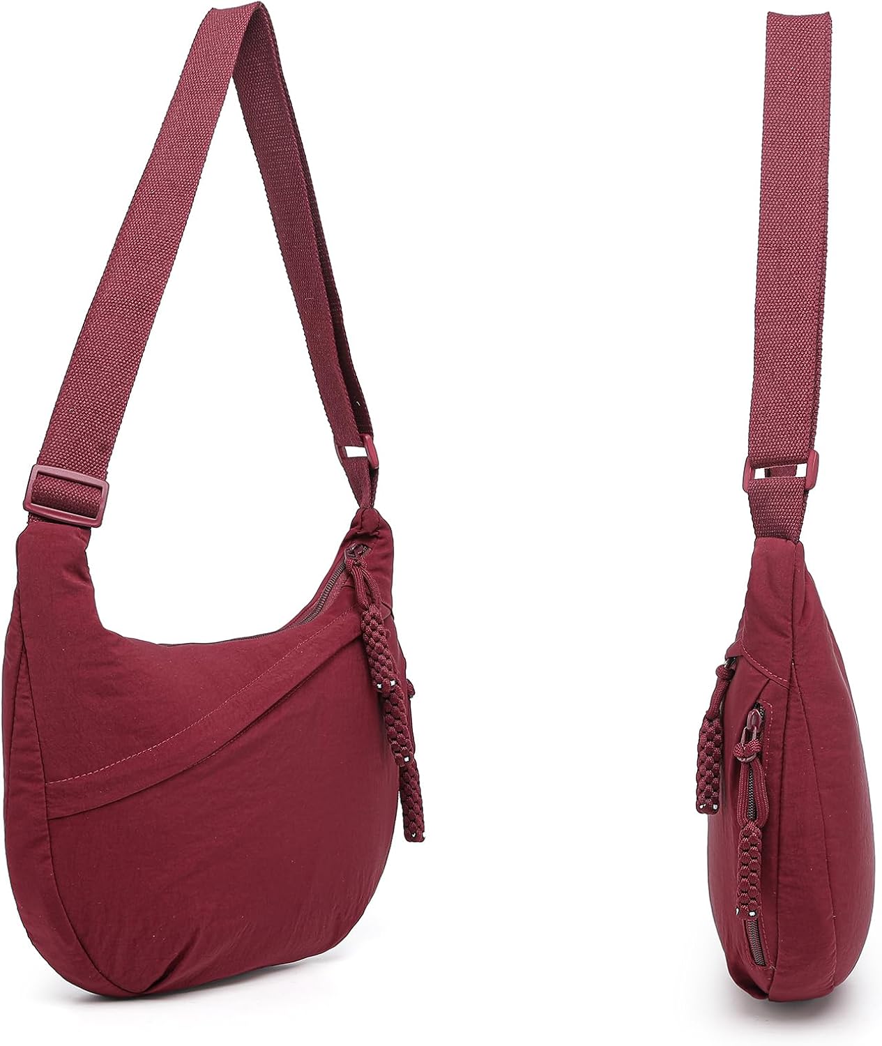 Crescent Bag for Women Men Nylon Crossbody Bags Multi-Pocket Sling Bag Roomy Hobo Bags Moon Bag Slouchy Dumpling Bag β image 5