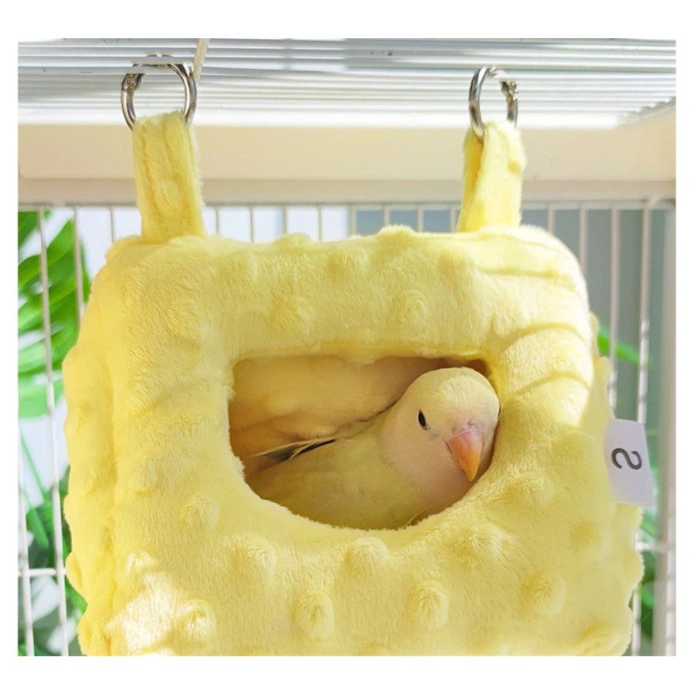 Pet Bird Nest Hammock Hanging Cave Cage Plush Snuggle Happy Hut Tent Bed, Winter Warm Bird Nest for Cage （small size） — image 4