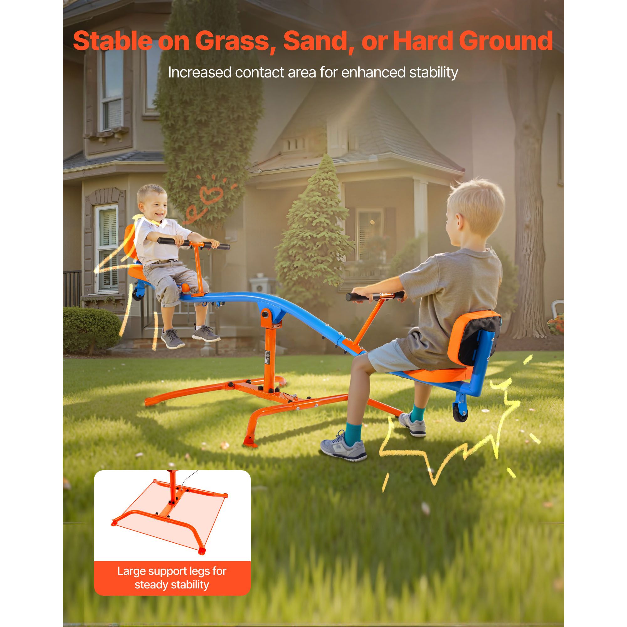 Kids Seesaw 136 kg Capacity 360 Degrees Rotating Teeter Totter Aged 3+ — image 2