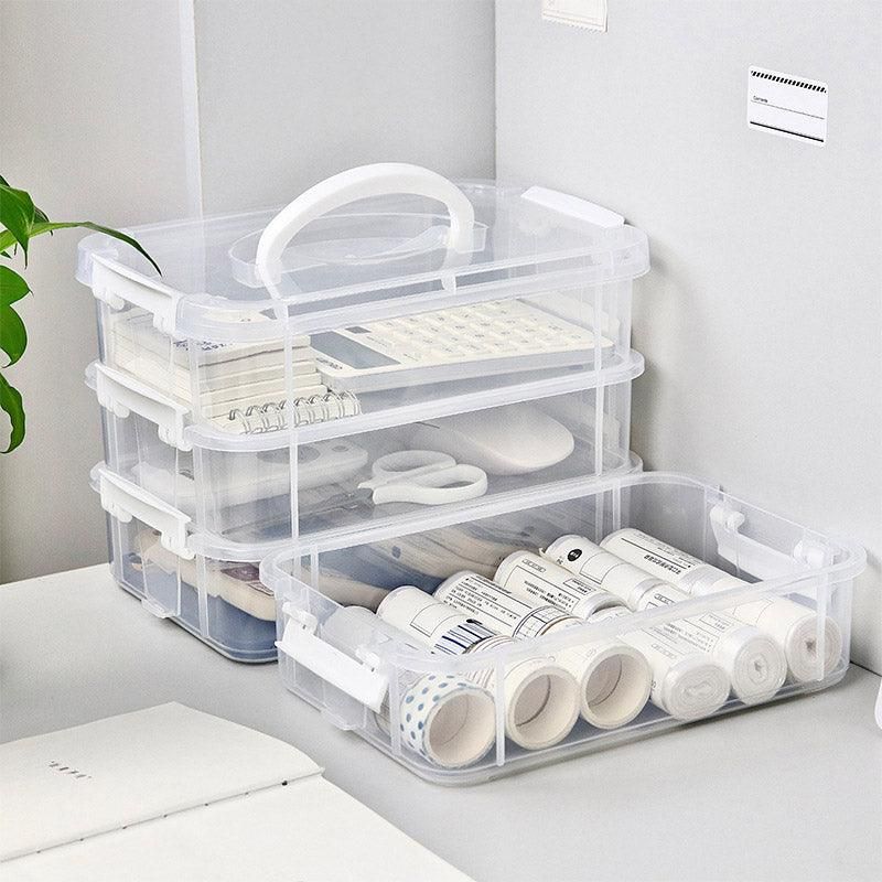 4Layer Storage Organizer Box Multi Compartment Storage Container for Home Office - Green โ image 5