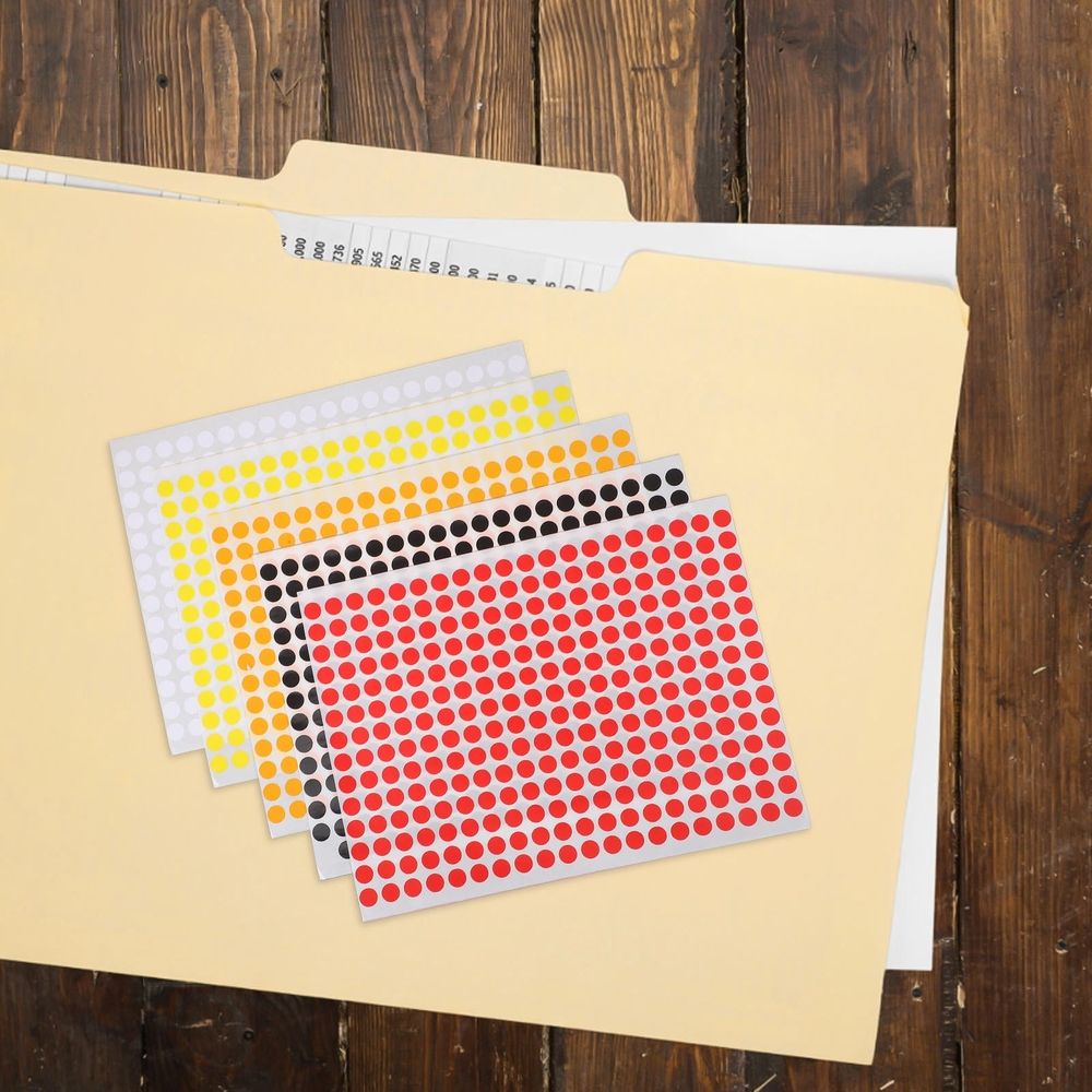 Assorted Color Coding Labels, Easy Peel Adhesive Paper for Decor 10Sheets
