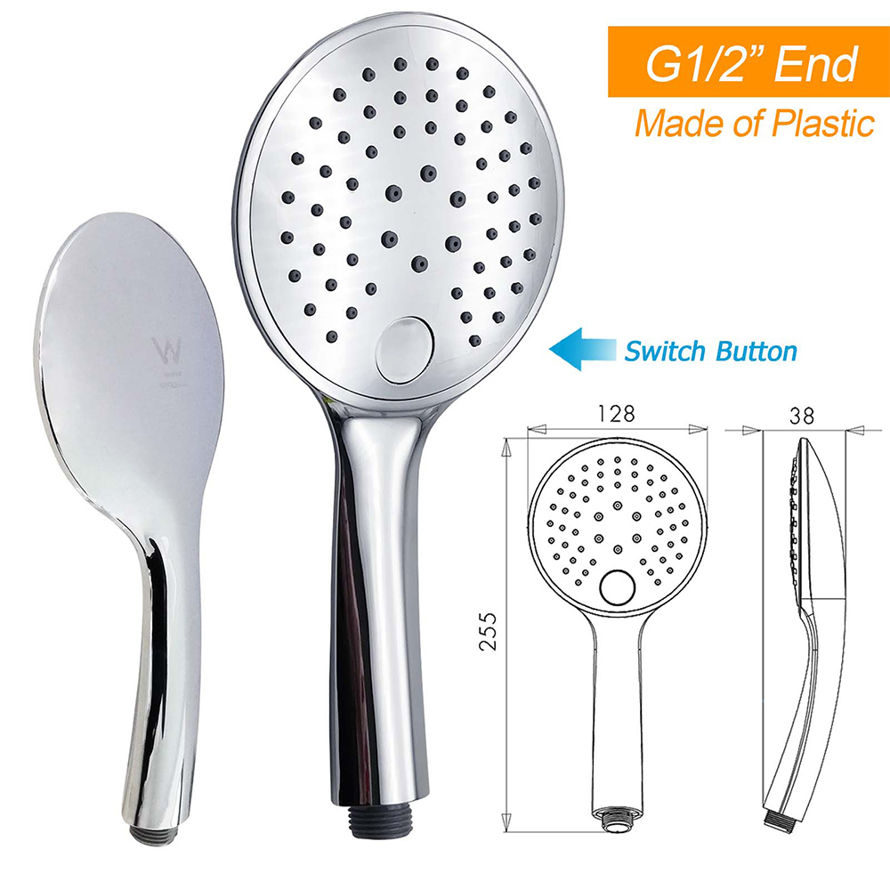 WELS Chrome Round 9" Rainfall Dual Shower Head & Handheld Sliding Rail Wall Arm + Single Mixer — image 6