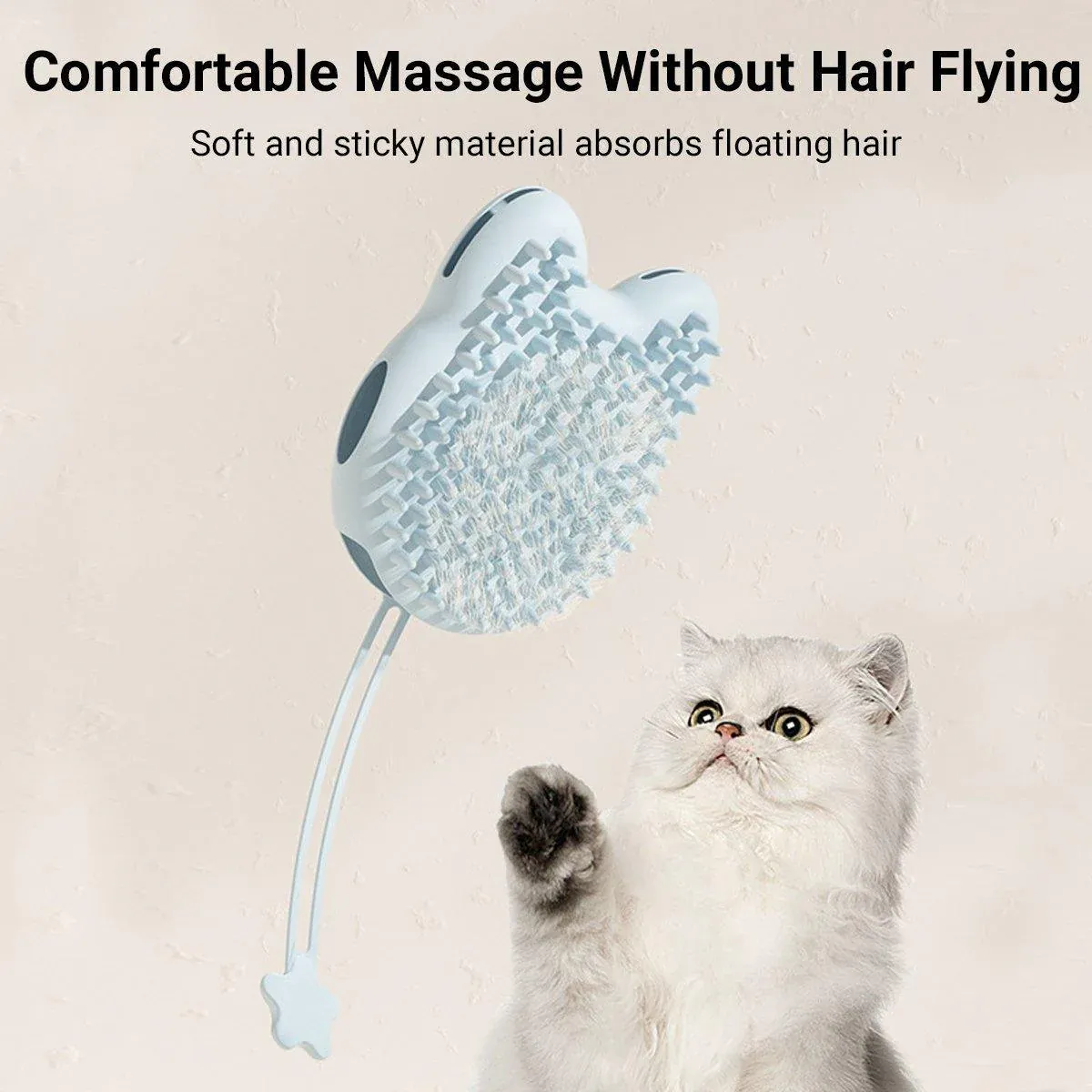 Double Hand Cat Bath Gloves Hair Removal Comb Grooming Floating Hair - Purple โ image 5
