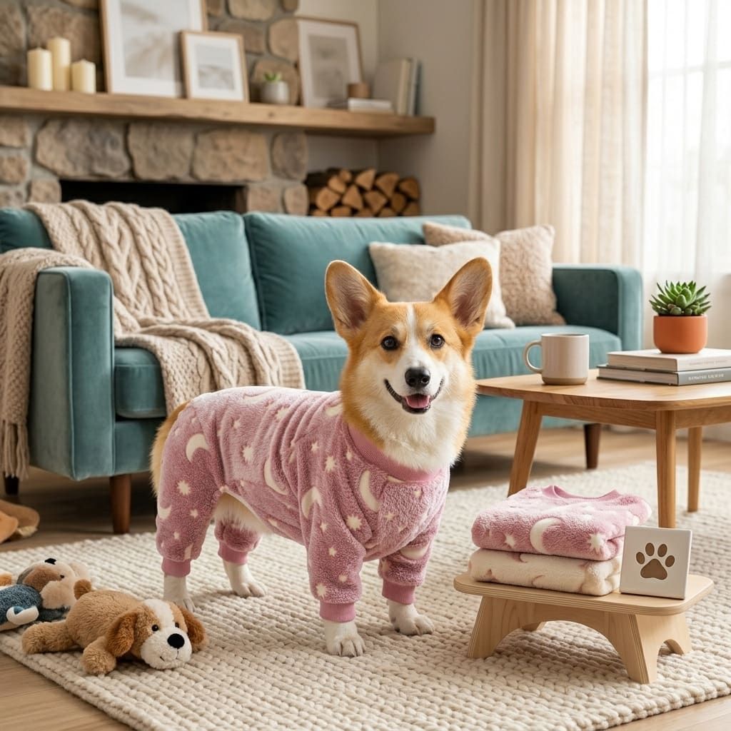 Cozy Winter Pet Fleece Four-Legged Bodysuit, Warm Flannel Full-Body Pajamas for Small to Medium Dogs, Star & Moon Print, Elastic Cuffs for Easy Wear (S, Grey) — image 3