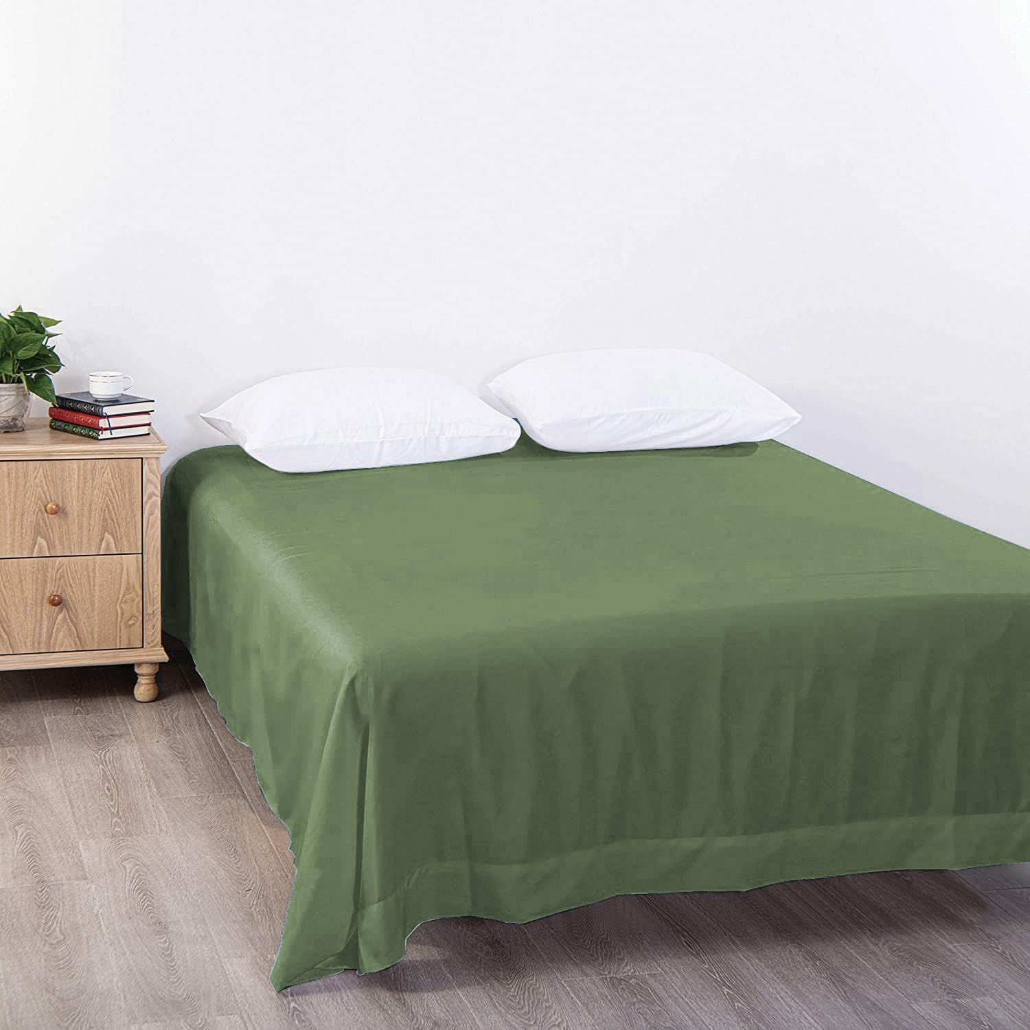 Elegant Comfort Premium Hotel Quality 1-Piece Double Flat Sheet, Luxury and Softest 2000 Thread Count Bedding Flat Sheet(Double,Olive green) — image 2