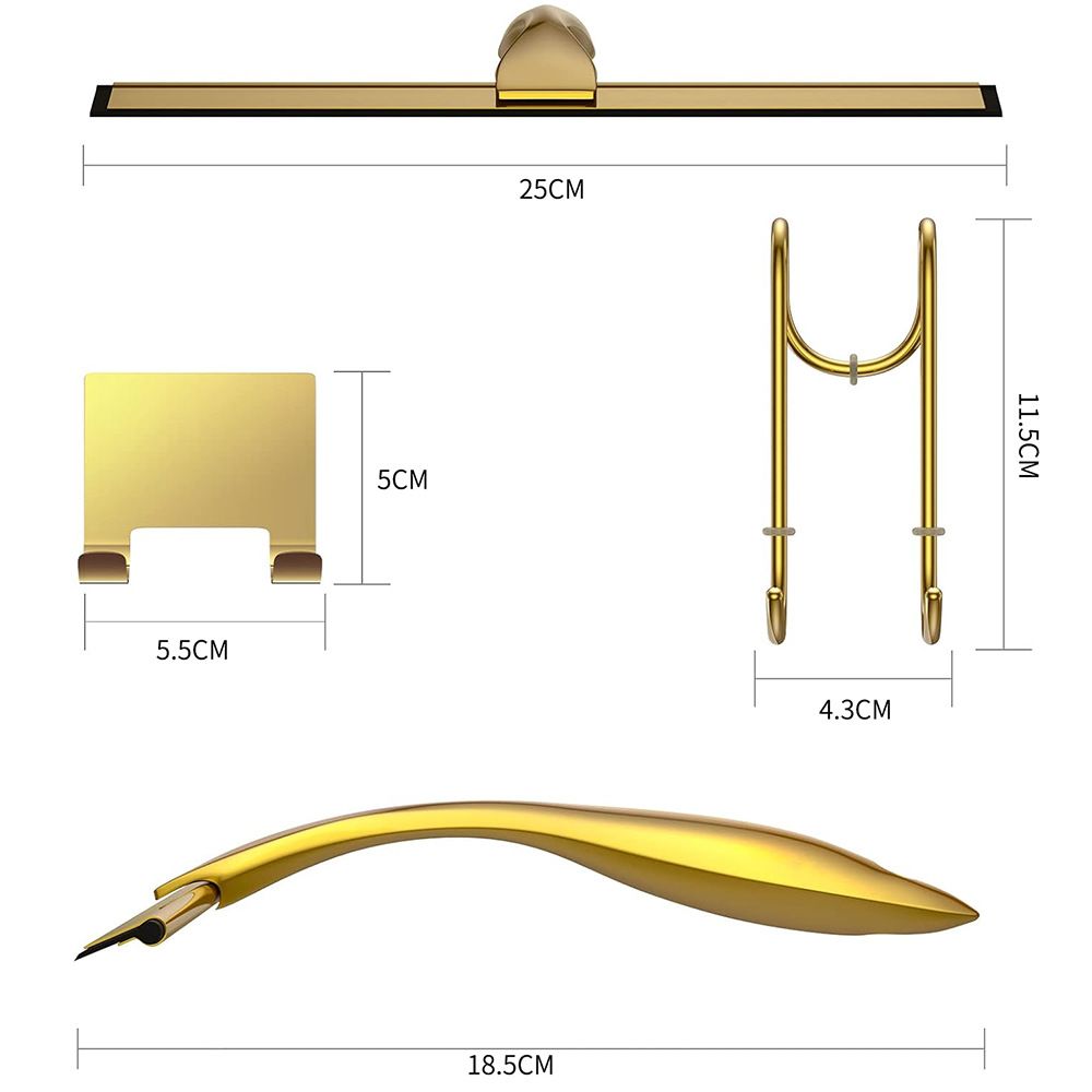 Shower Squeegee and Window Squeegee, Stainless Steel, Cleaner for Bathroom Showers Glass Doors, Home Mirrors, Car Windows Wiper, 10 Inch, Gold — image 5