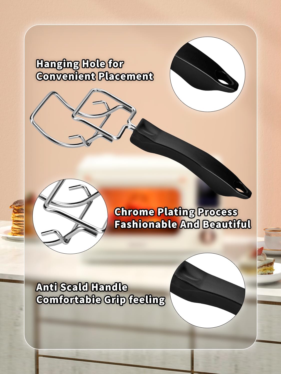 2-Piece Air Fryer Oven Baking Tray Puller Set - Oven Rack Puller Clip Handle Accessory for Air Fryers and Ovens — image 3