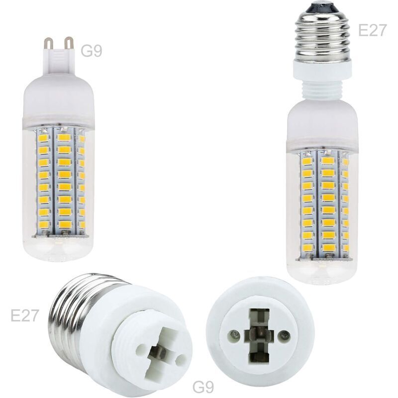 4X Lamp Socket Adapter E27 To G9 In White - 4 pcs Set Reformatting Converters For Lamp Sockets For Incandescent, LED — image 3