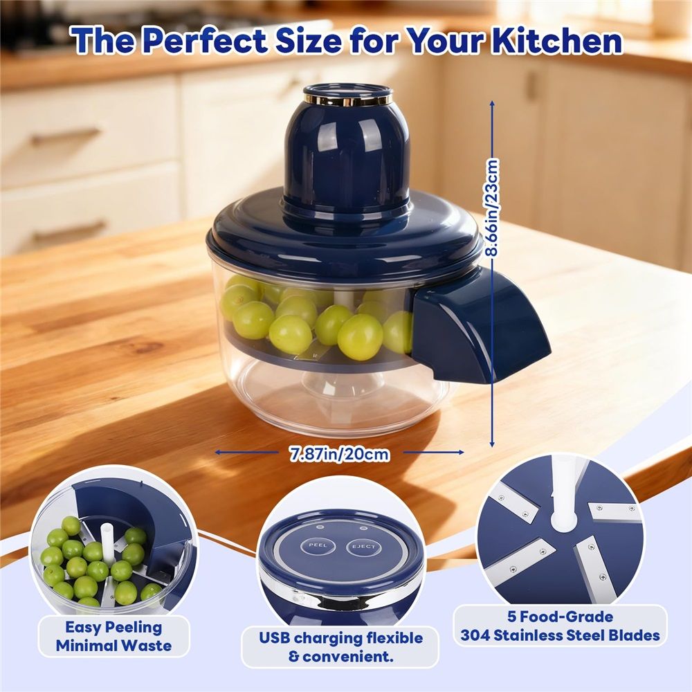 Automatic Grape Peeler Machine, Electric Garlic & Cherry Tomato Peeler Skin Remover Tool for Small Fruits, Effortless Peeling for Home Kitchen â image 2