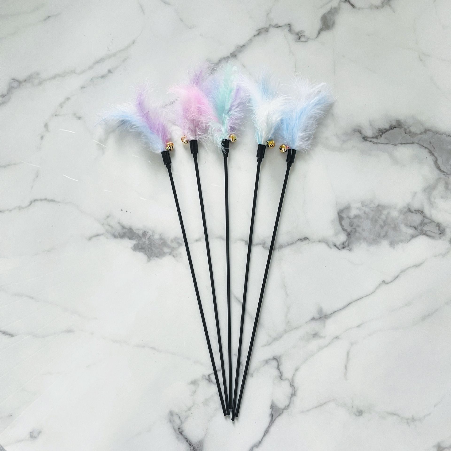Cat Feather Toy PVC 50cm Macaron Turkey 50cm (including colorful feathers) โ image 3