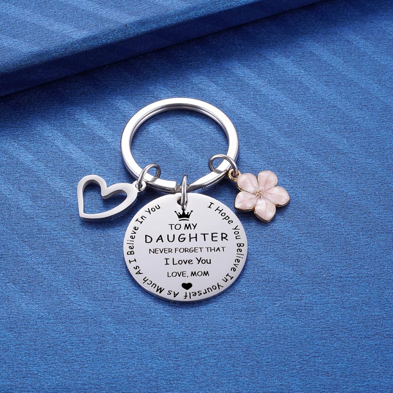 to My Daughter Keychain Gifts, Inspirational Graduation for Daughters from Mom, Sweet 16 18th 21st Birthday I Love You Keychain for Teen Girls — image 4