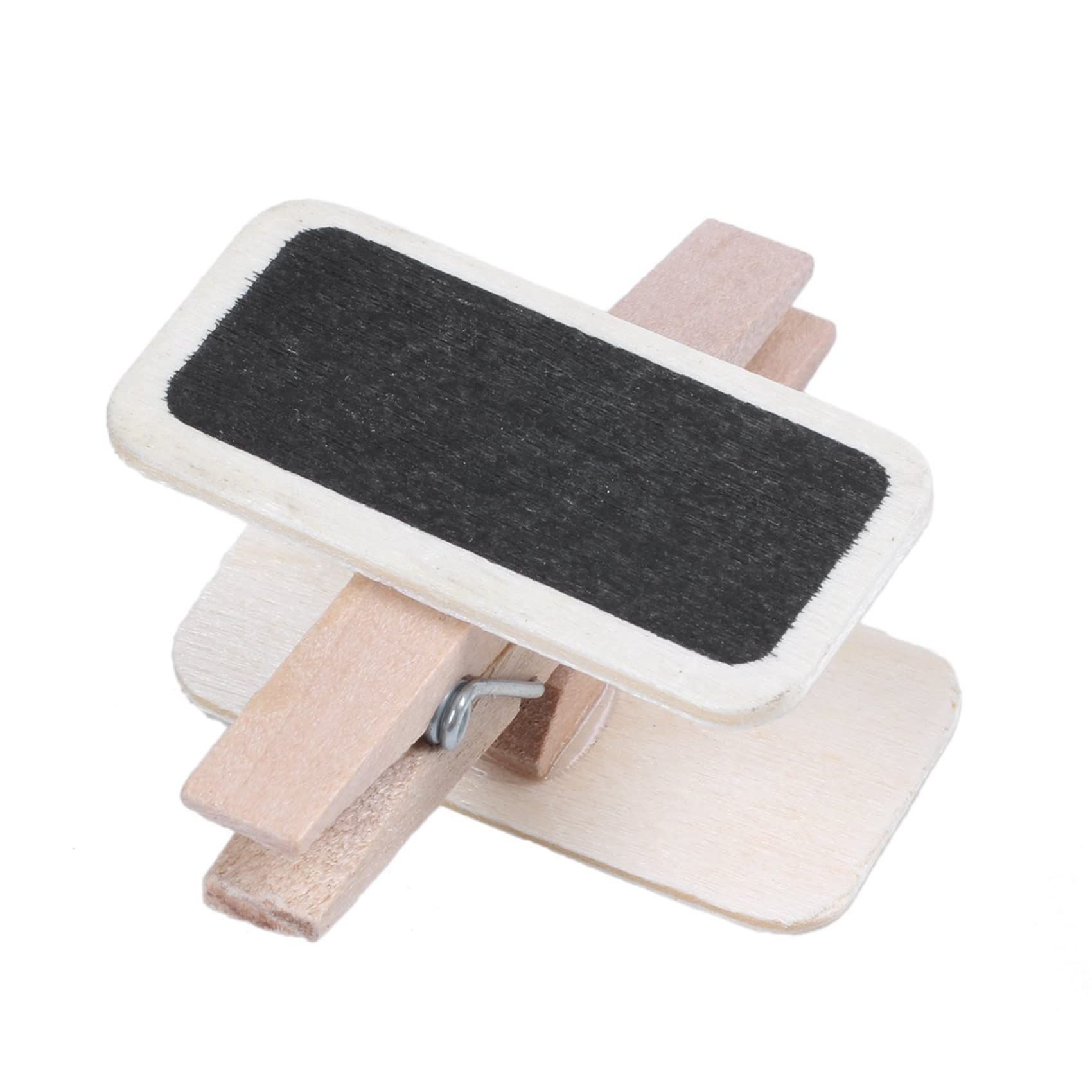 Mini Blackboard Wood Message Rectangle Clip Panel Card memos Label Price Place Number Table 50 pc — image 3