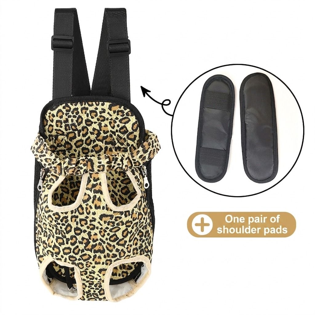 Portable Pet Front Chest Backpack for Small Dogs and Cats β Hands-Free Travel Carrier with Adjustable Straps, Breathable Mesh, and Padded Shoulder Pads for β image 5