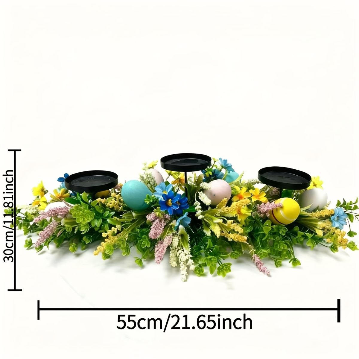 Artificial Flower Centerpiece Candle Holder Lavender Decor Eucalyptus - Green - Size 40-23 β image 6