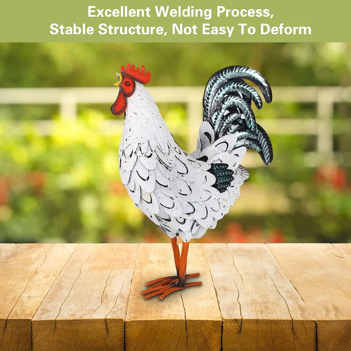 Metal Rooster Standing Decoration Rustproof for Home Garden Yard Patio Ornament โ image 4