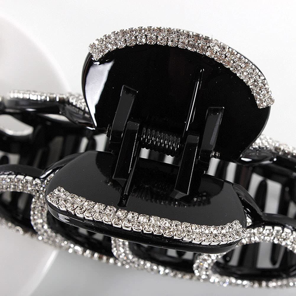 Large Elegant Fancy Rhinestones Hair Claw Clips Hair Clamp Crystal Jaw Clips Hairpins for Women Lady (White) โ image 4