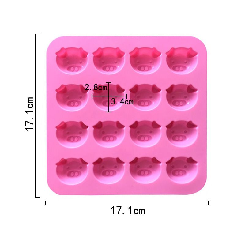 2PCS Cavities Non Stick Cute Pig Face Silicone Cake Baking Mold Handmade Soap Moulds Biscuit Chocolate Ice Cube Tray โ image 3