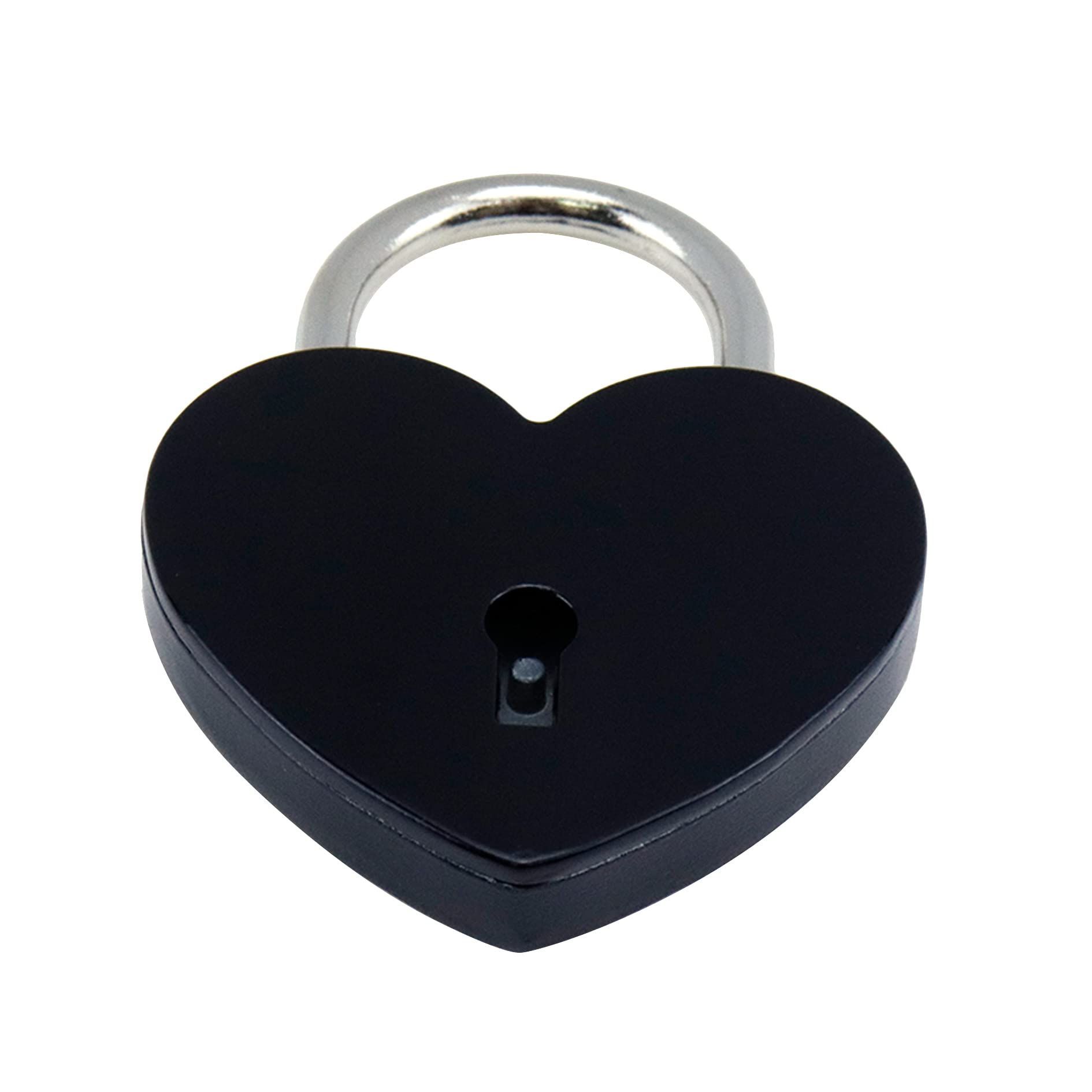 2Pcs Heart Lock with Key Heart Padlock Small Vintage Antique Style Silver Lock for Jewelry Box Diary Book Valentine Gift — image 3