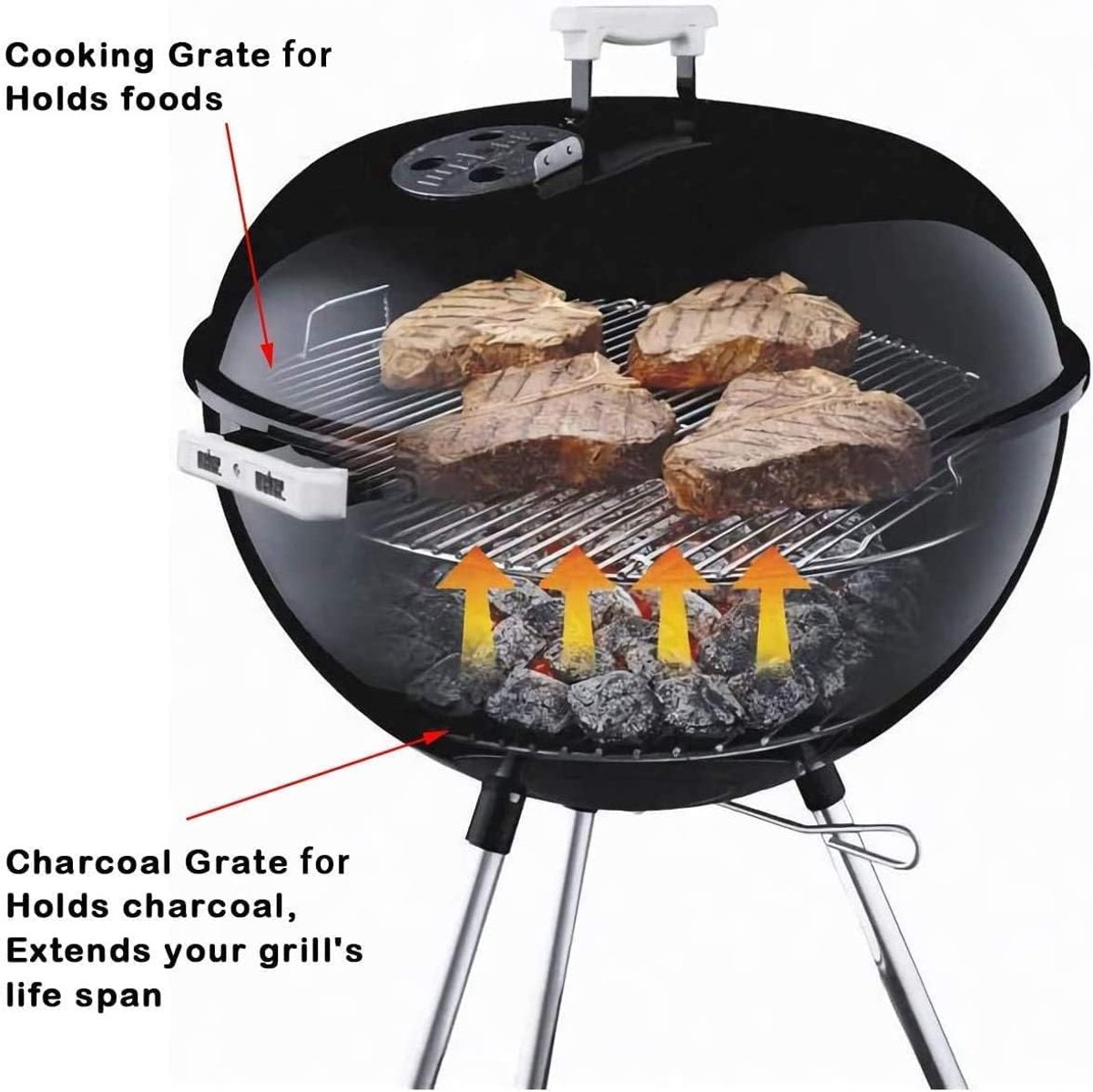 34cm Dia replacement cooking grates - Grill grate for charcoal barbecue - Replacement part for 34 cm charcoal grills — image 4