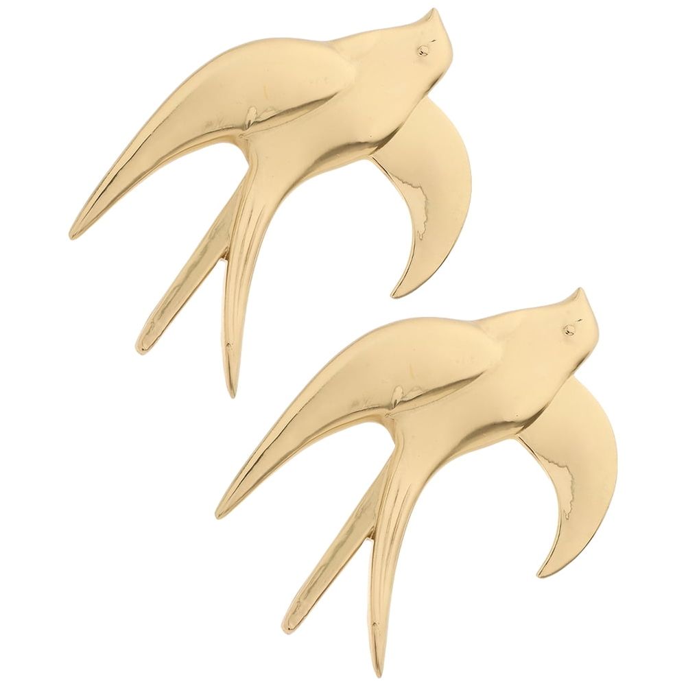 2Pcs Flying Birds Modern Metal Wall Art Decor Brass Vintage Swallow Figurine Hanging Ornament Handmade Garden Wall Decor