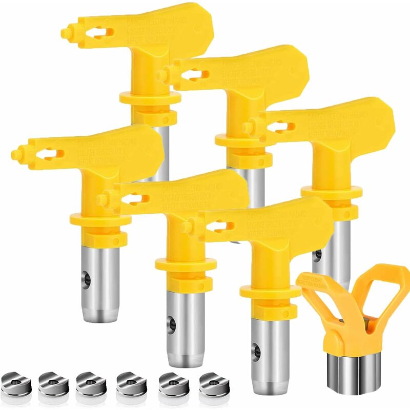 6 pcs Airless Nozzle,Airless Spray Gun Nozzle For High Pressure Paint Gun(Type 413,415,417,419,423,425)
