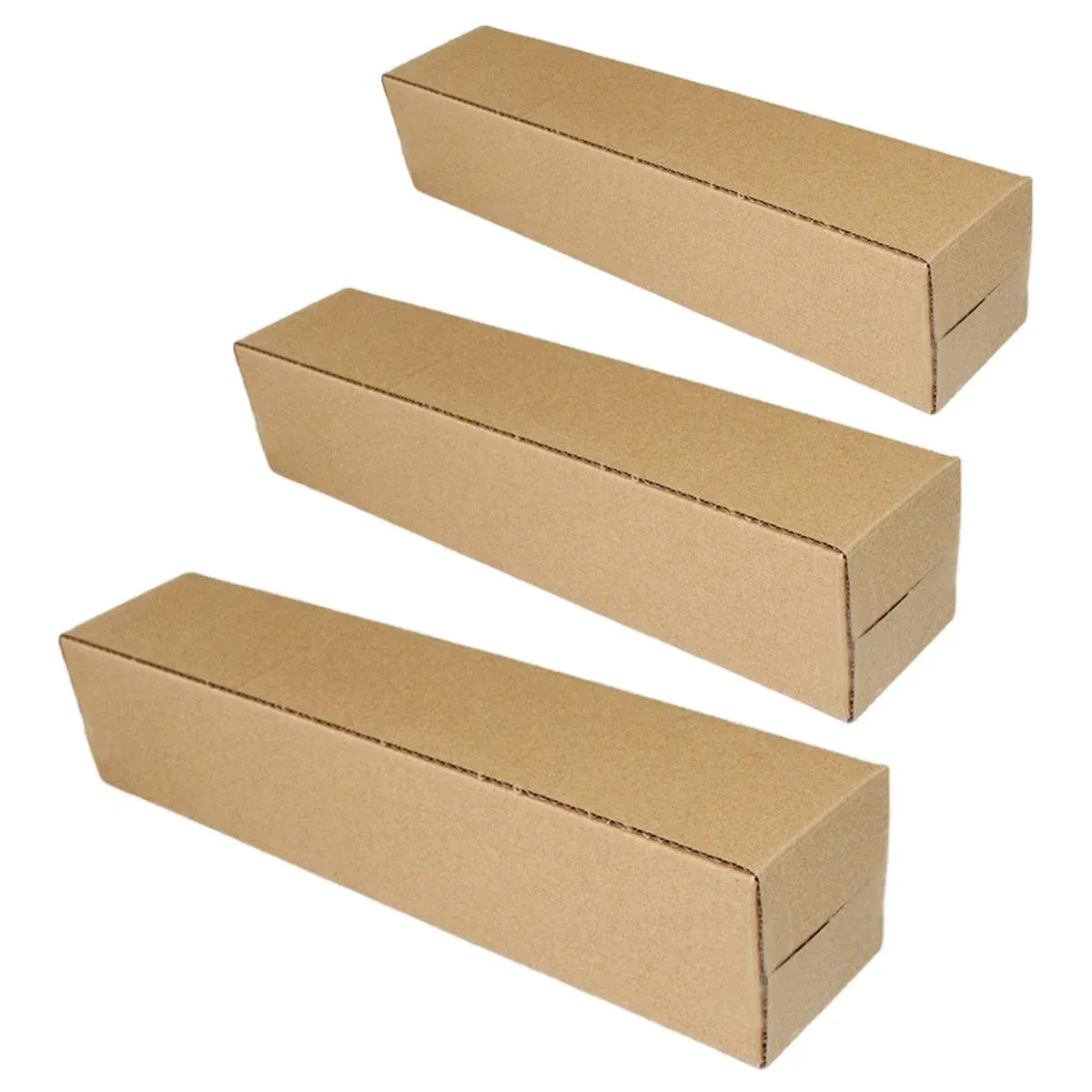 50pcs Long Strip Carton Flat Square Durable Shipping Boxes for Packaging Storage - 10cm x 42cm — image 3