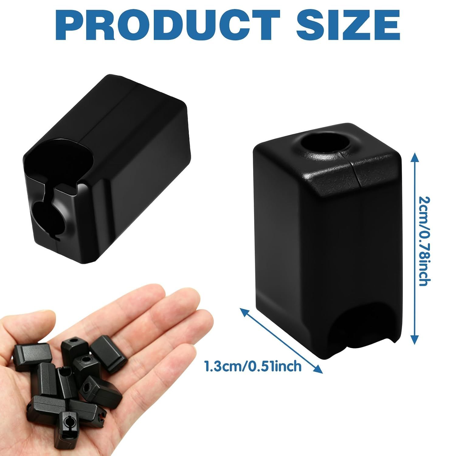 10 Pack Silicone Sock for Bambu Lab P1S, Hotend Heater Block Silicone Cover Nozzle 3D Printer Print Head Boot, Black โ image 2