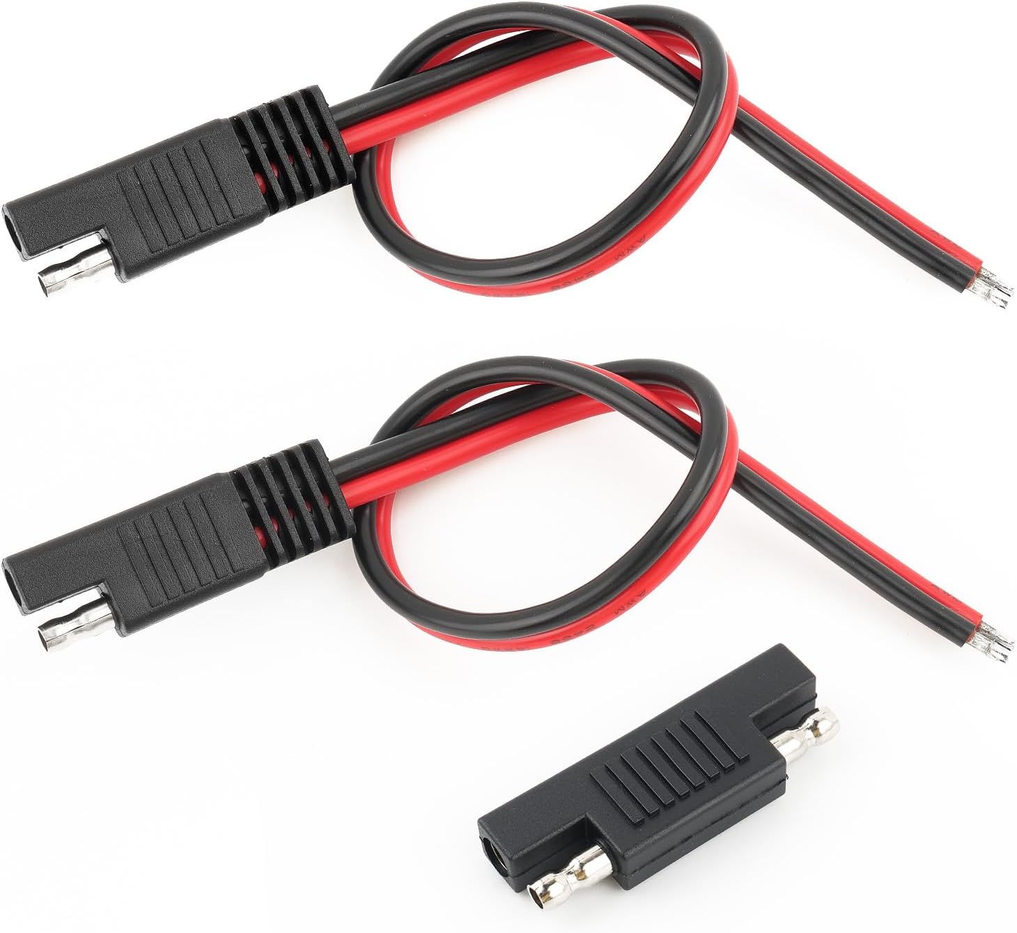 2PCS SAE Connector Cable with SAE Plug Polarity Reverse Adapter,14AWG SAEs Extension Cable 12V Quick Connect for Solar Panel,Multi-Purpose SAEs Battery