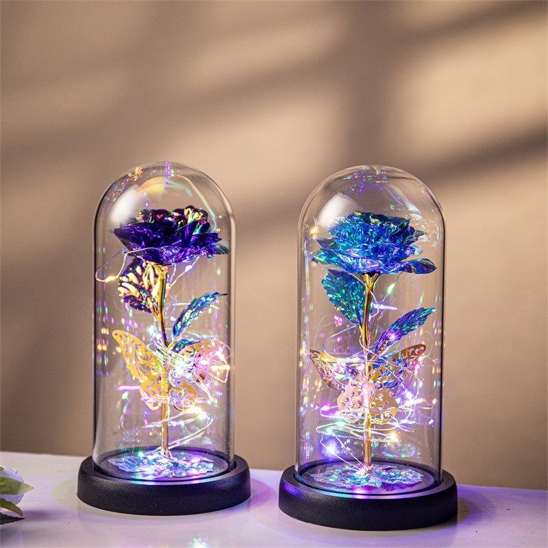 Purple & Silver Butterfly Lantern - Festive Decorative LED Light — image 4