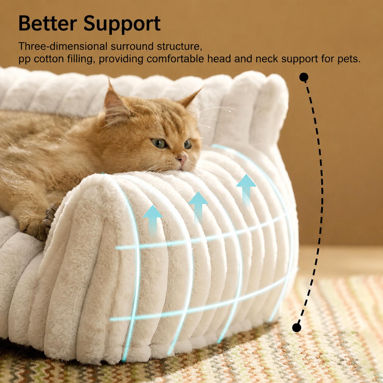 Luxurious Faux Rabbit Fur Plush Pet Sofa Bed with Bolster Sides, Removable Washable Cover and Deep Cushion for Cats and Small Dogs Seeking Ultimate — image 5
