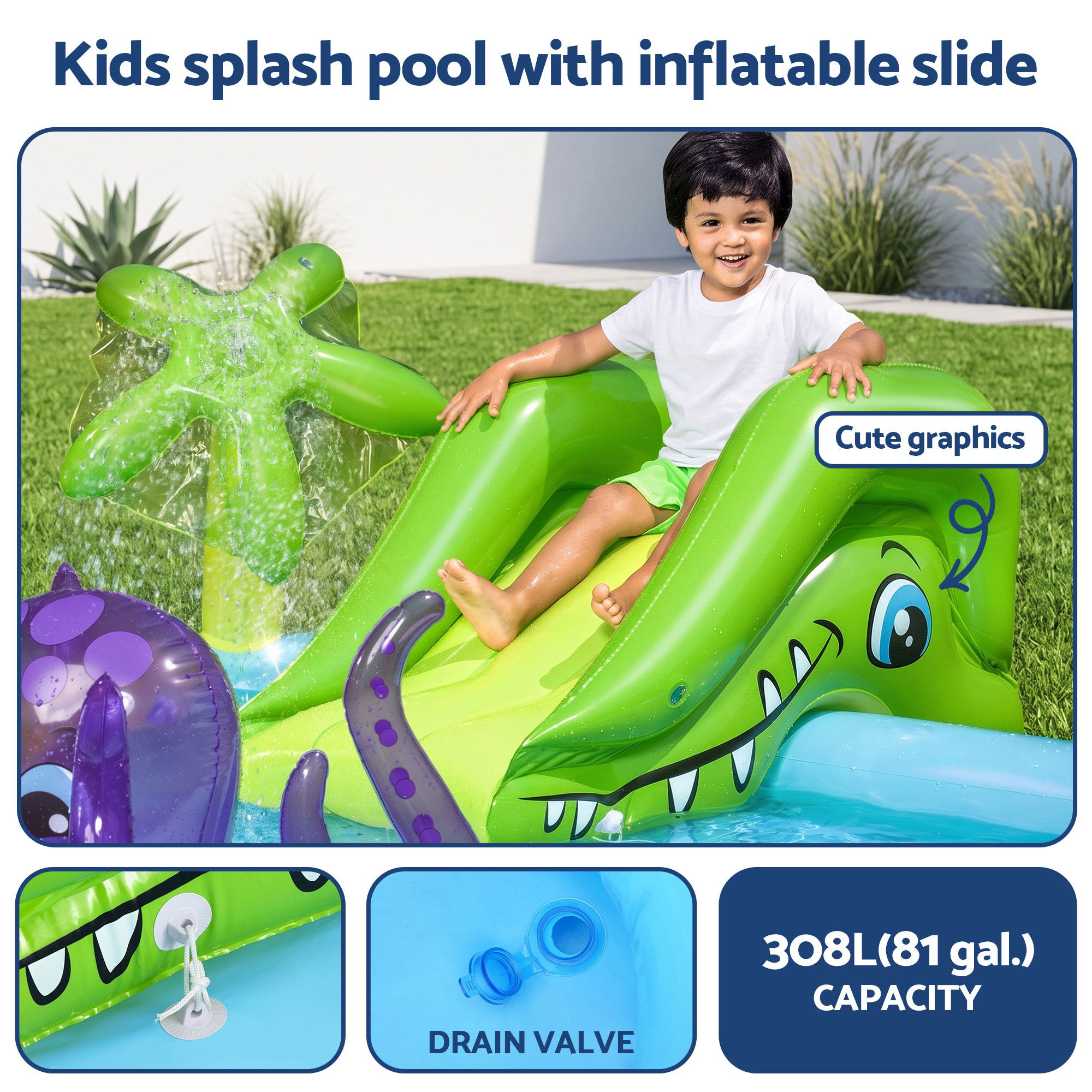 Bestway Kids Pool 239x206x86cm Inflatable Above Ground Play Pools 308L โ image 4