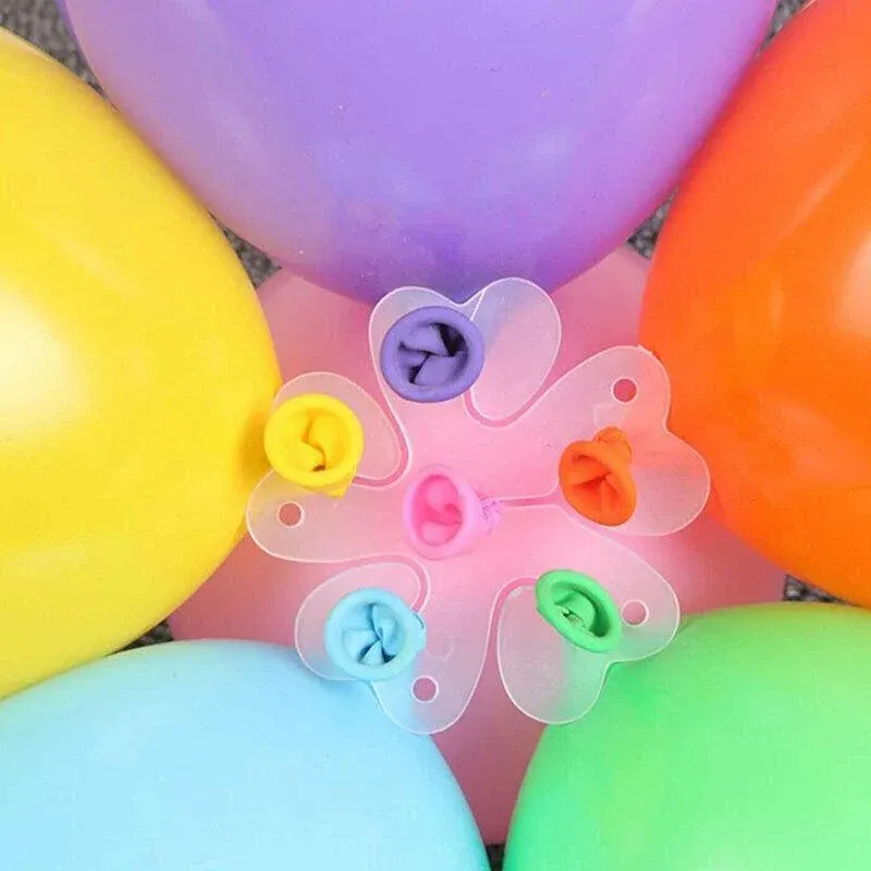 Balloon Clips H V Clip Tie Filled Helium Air Balloons Wedding Party Decoration - 10X Flower shaped — image 3