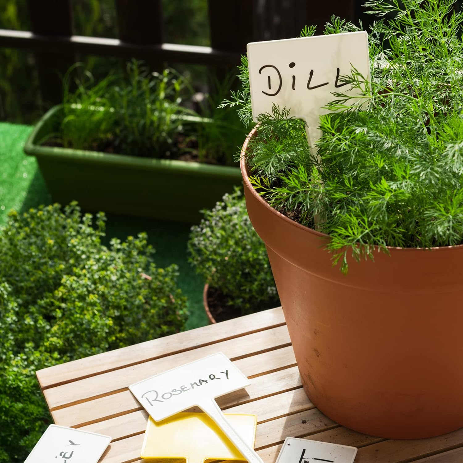 Garden Markers Waterproof, Outdoor Large Plant Id Tags Tall Plant Labels, Plastic Garden Signs Identification Stakes, for Vegetables Herb Seed Pot Flower — image 4