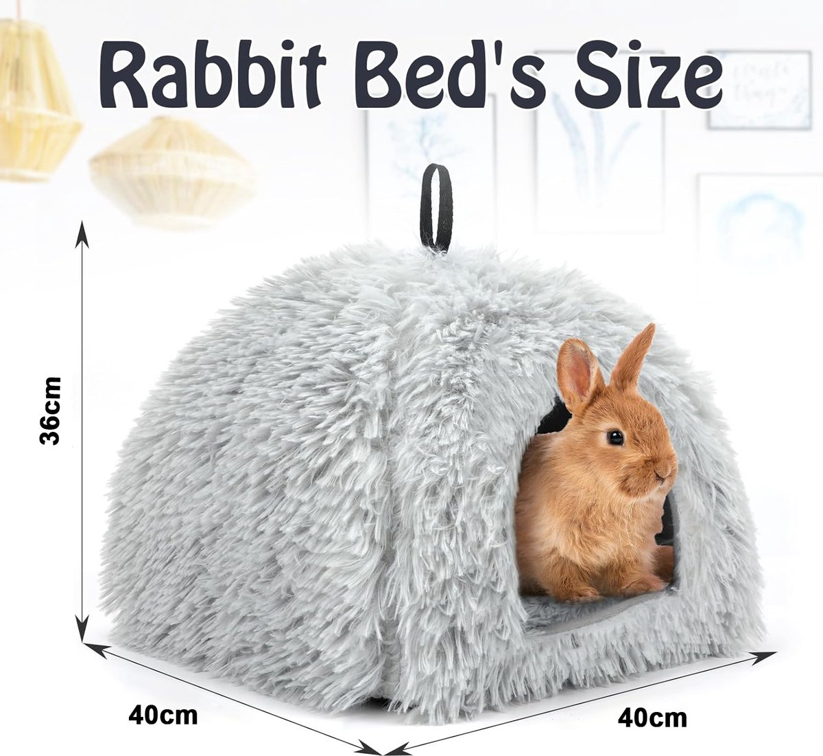 Cat Basket - Rabbit House - Cat House - Plush - Warmth - 40x40x37 CM - Rodent - Cat Bed - Kitten Basket - Animal House - Cat Cushion - Cat Den - Cat Houses — image 3