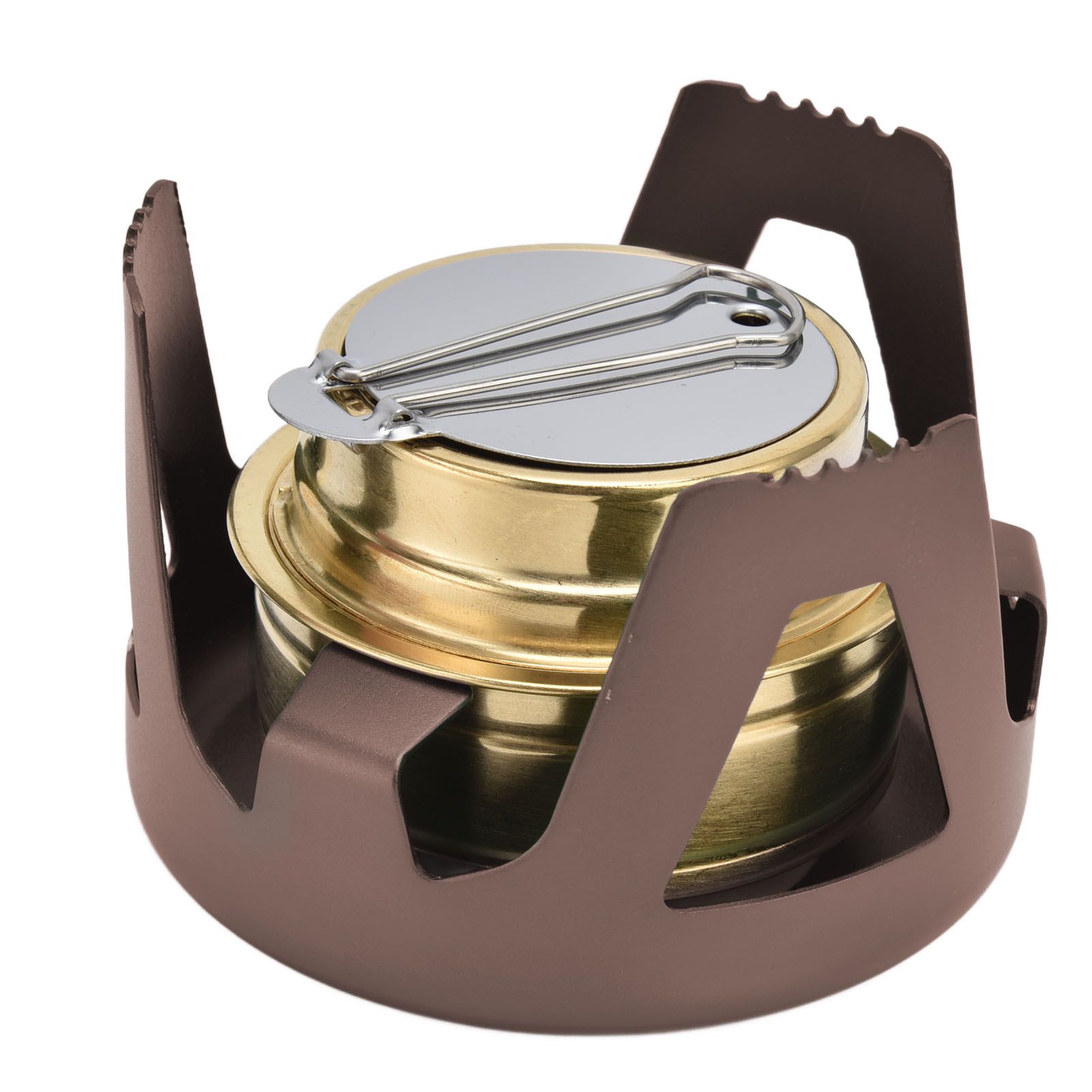 Camping Stove Windproof Vaporizable Portable Liquid Spirit Stove with Stand for Outdoor CampingBrown — image 5
