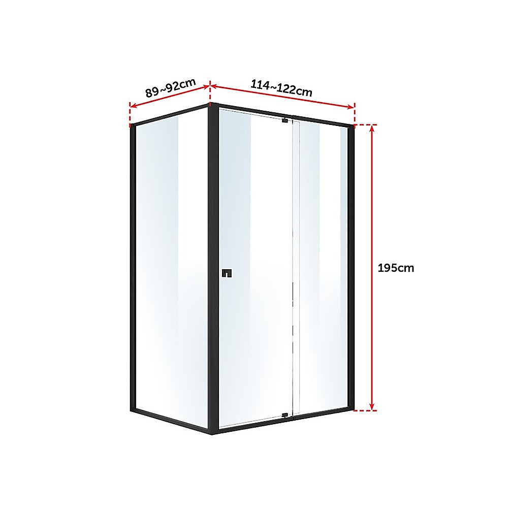 Semi Frameless Shower Screen (114~122)x 195cm & (89~92)x 195cm Side AS/NZS Glass โ image 6