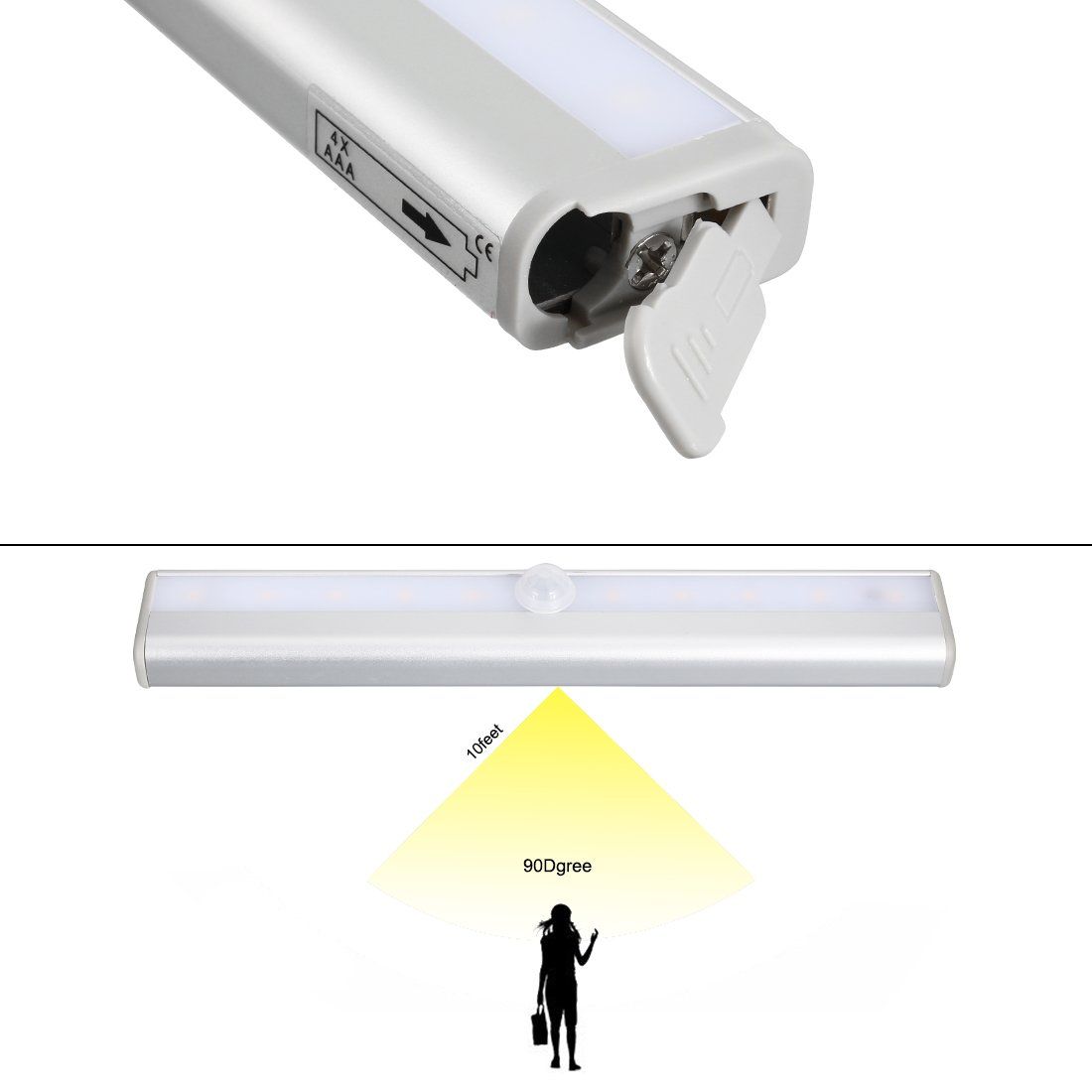 10 LED timing function, adjustable light, battery type, long cabinet light with remote control, intelligent magnetic night light โ image 5