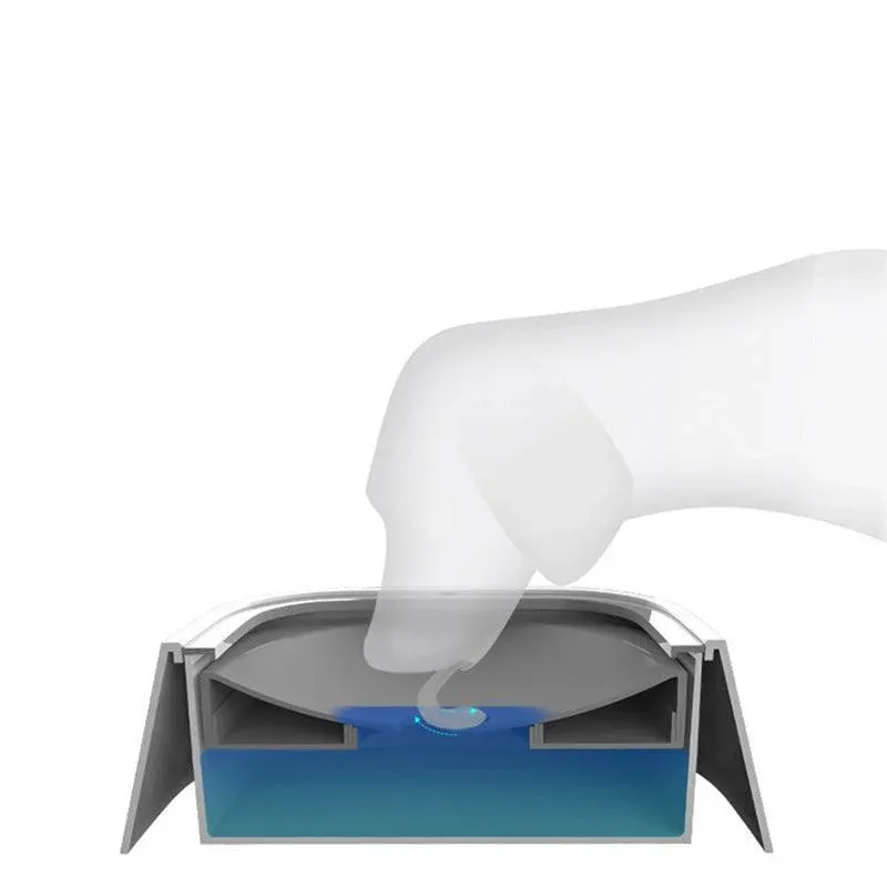 1.5L Pet Water Bowl No-Spill Design Slow Drinking Feeder with Non-Slip Base - White — image 6