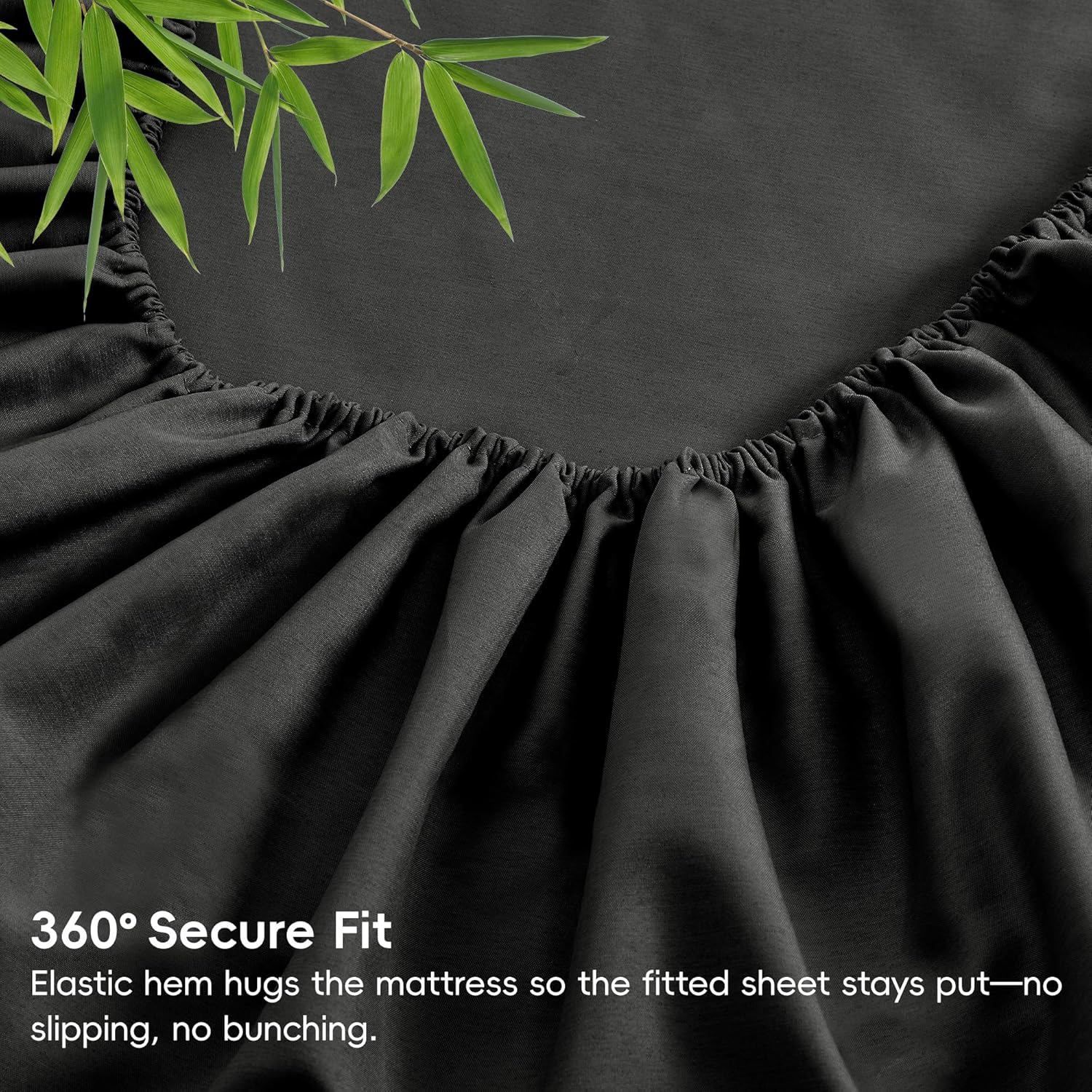 4 Piece Ultra Soft Bamboo Breathable Sheet Set -Hotel 2000TC Breathable Bed Sheets Set with 37 Centimetre Deep Pocket-Breathable Sheets for Hot — image 6