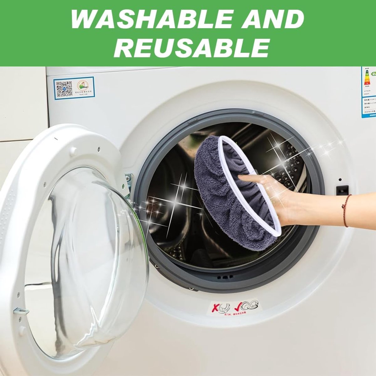 4 Pack Reusable Microfiber Cloths - Suitable for Efficient Sweeping Cleaning - Suitable for Swiffer Sweeper - Wet & Dry Cleaning Cloths - Mop Head Replacement — image 5