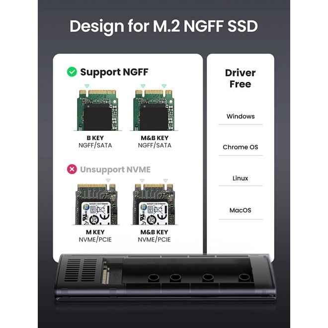 UGREEN 10903 M.2 SATA NGFF SSD Hard Drive Enclosure โ image 6