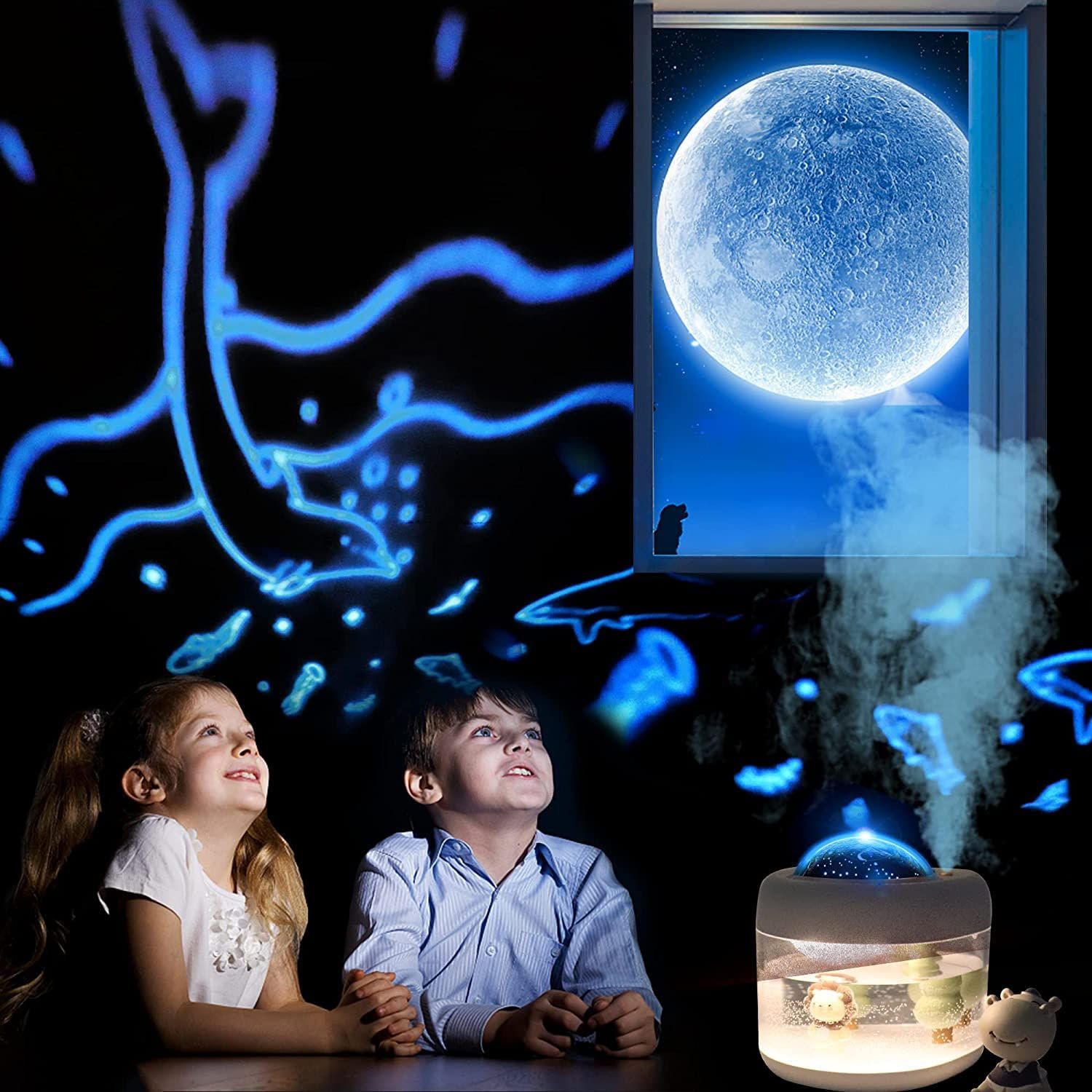 Baby Cool Mist Humidifiers for Bedroom Quiet - 16.91 OZ Small Humidifier for Home with Night Light & Star Projector for Kids โ image 2