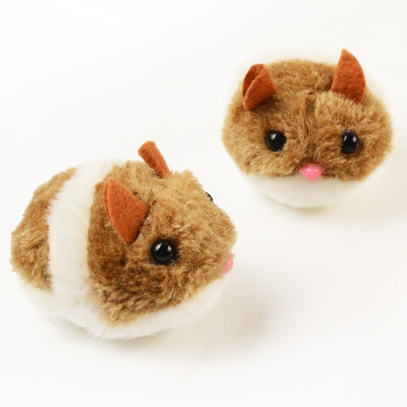 Interactive Plush Hamster Pet Toy, Safe Mechanical Mouse that Will Spin and Escape 1pcs, Cute Valentine's Day Gift for Cat Lovers