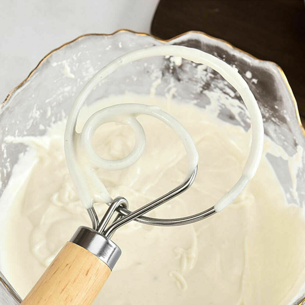 13 INCHES BAKING DOUGH STAINLESS STEEL LARGE WIRE WHISK MIXER BREAD COOKING TOOL โ image 5