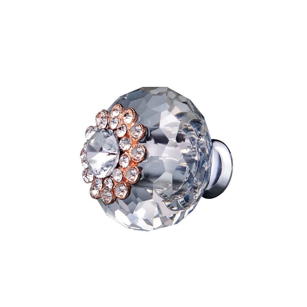 6 - Pack K9 Crystal Knob Diameter 40mm Cabinets Drawer Knobs Clear Bright Ball Furniture Closet Dresser Pulls Cupboard — image 3
